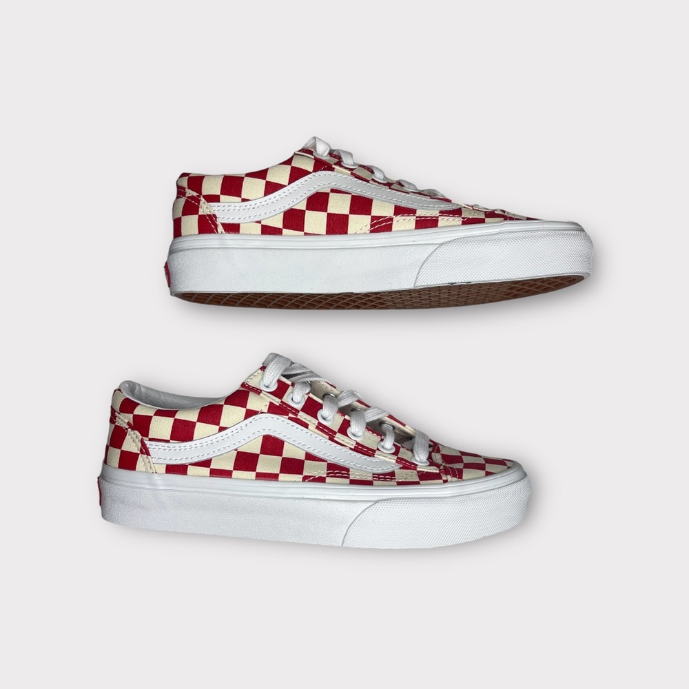 Vans Old School Red Allover Checkerboard Sneakers - Picture 4 of 7
